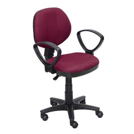 Ghế nhân viên Hòa Phát SG555, ghế văn phòng bọc nỉ có tay màu đỏ đun
